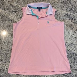 Ralph Lauren Girls Pink and Teal Sleeveless Polo